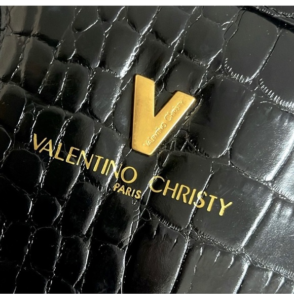 🚨Valentino Christy Paris Croc embossed leather Handbag… EUC. ..No Call Outs - Picture 7 of 8